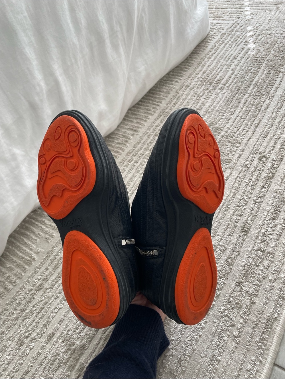 VALEXTRA Leather High-Top Sneakers - Picture 10 of 12